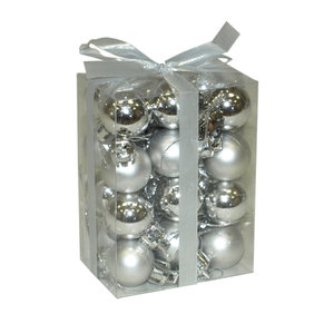 2,5 cm Kuglice 24 kom srebrne