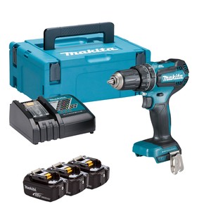 MAKITA bušilica-odvijač udarna DHP485RFJ 18v, sa dve baterije i punjačem u koferu