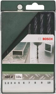 Bosch 10-delni set HSS-R burgija za metal, DIN 338