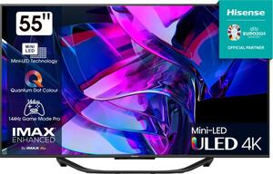 Hisense ULED TV 55" 55U7KQ, 4K Ultra HD, Smart TV, VIDAA U7, Quantum Dot Colour, Dolby Vision IQ **MODEL 2023**