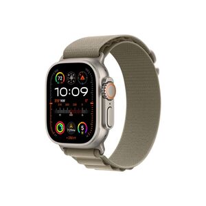 Apple Watch Ultra2 Cellular (mrf03se/a), 49mm Titanium Case w Olive Alpine Loop - Large