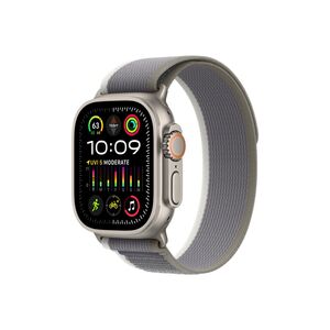 Apple Watch Ultra2 Cellular (mrf33se/a), 49mm Titanium Case w Green/Grey Trail Loop - S/M