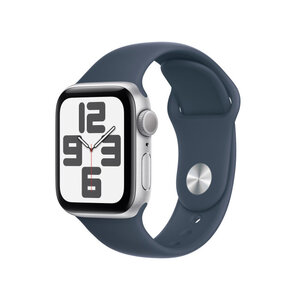 Apple Watch SE (2nd gen) 2023 GPS mre13se/a 40mm Silver Alu Case w Storm Blue Sport Band - S/M