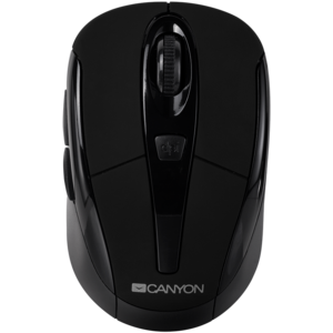 CANYON MSO-W6, 2.4GHz wireless optical mouse with 6 buttons, DPI 800/1200/1600, Black, 92*55*35mm, 0.054kg