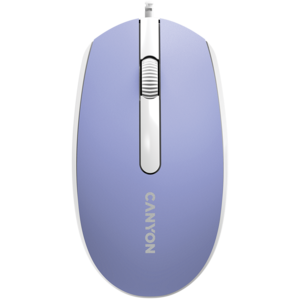 Canyon Wired  optical mouse with 3 buttons, DPI 1000, with 1.5M USB cable, Mountain lavender, 65*115*40mm, 0.1kg