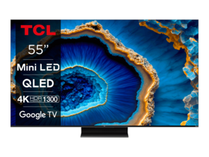 TCL MiniLED QLED TV 55C805, 4K Ultra HD, Android Smart TV, 144Hz Motion Clarity Pro, Google TV, Game Master Pro 2.0, Multi HDR
