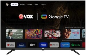 VOX LED TV 43GJU205B, 4K Ultra HD, Smart TV, Google TV, WiFi, HDR10, Dolby Audio, Bluetooth