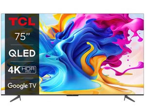 TCL QLED TV 75C645, 4K Ultra HD, Android Smart TV, Google TV, 4K HDR PRO, Game Master 2.0