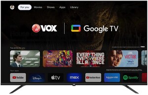 VOX LED TV 55GOU080B Frameless, 4K Ultra HD, Smart TV, Google TV, WiFi, HDR10, Dolby Audio, Bluetooth