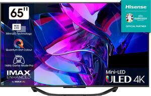 Hisense Mini-LED ULED TV 65" 65U7KQ, 4K Ultra HD, Smart TV, VIDAA U7, Quantum Dot Colour, 144Hz Game Mode Pro