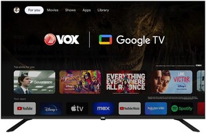 VOX LED TV 50GOU080B Frameless, 4K Ultra HD, Smart TV, Google TV, WiFi, HDR10, Dolby Audio, Bluetooth