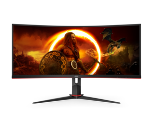 Monitor 34 AOC CU34G2X/BK, WQHD, VA, Freesync, zakrivljeni, 144Hz, 1ms, HDMI, DP, VGA, gaming