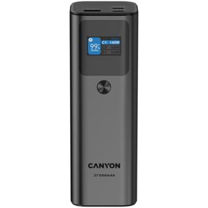CANYON power bank PB-2010 TFT 27000 mAh 97.2Wh PD140W QC 3.0 Dark Grey