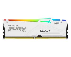 Memorija Kingston 64GB (2x32GB) DDR5 5200MHz, Fury Beast RGB White XMP, U-DIMM (KF552C40BWAK2-64)