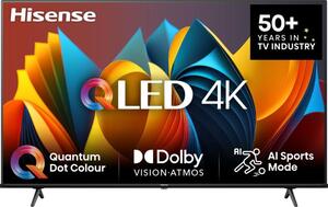 Hisense QLED TV 65" 65E7NQ, 4K Ultra HD, VIDAA OS Smart TV, Quantum Dot Colour, Dolby Vision, Dolby Atmos, 4K AI Upscaler, HDR10+