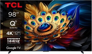 TCL QLED TV 98C655, 4K Ultra HD, Google Smart TV, 144Hz Motion Clarity PRO, AiPQ PRO PROCESSOR, T-SCREEN PRO, 2.1 ONKYO Dolby Atmos, HDR10+ **MODEL 2024**