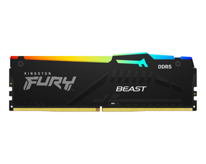 Memorija Kingston 64GB (2x32GB) DDR5 5600MHz, Fury Beast RGB Black XMP, U-DIMM (KF556C40BWAK2-64)