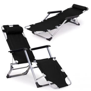 ModernHome Ležaljka za plažu 2U1 ZRL010F BLACK