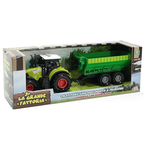 Traktor sa zelenom prikolicom