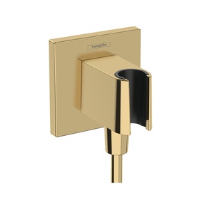 Hansgrohe FixFit E Square Polished Gold Optic priključak za crevo ručnog tuša sa držačem za ručni tuš sa nepovratnim ventilom 26889990