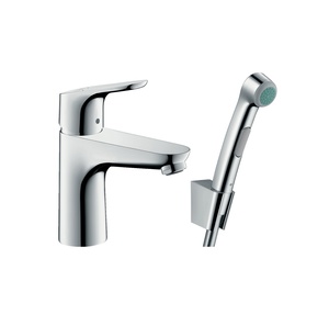 Hansgrohe Focus 100 Chrome baterija (slavina) za umivaonik sa higijenskim tuš setom 31927000