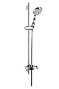 Hansgrohe Raindance S 100 Chrome tuš set: ručni tuš sa 3 mlaza, Isiflex B 1600 crevo za tuš i usponska šipka sa kliznim držačem i policom 27882000
