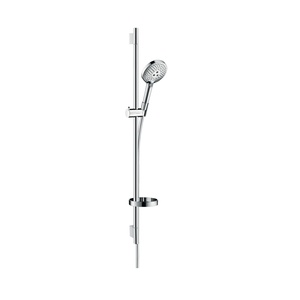 Hansgrohe Croma Select S 110 White/Chrome tuš set: ručni tuš sa 3 mlaza, Isiflex\'B 1600 crevo za tuš i usponska šipka sa kliznim držačem i policom 26574400