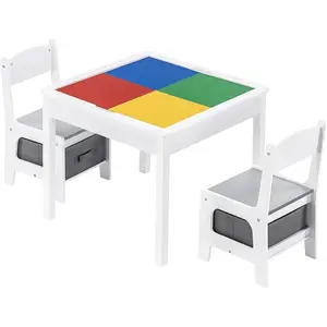 KINDER HOME Dvostrani dečiji sto sa 2 stolice šareni TF-6705