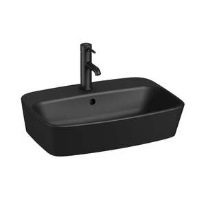 Jika nadgradni umivaonik 55x40x16,5 sa rupom MATT BLACK 8.1838.2.716.104.1