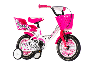 Bicikl visitor dalmatian  12" roze beli