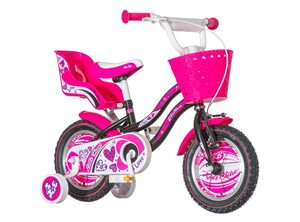 Bicikl visitor little heart 12" crno roze
