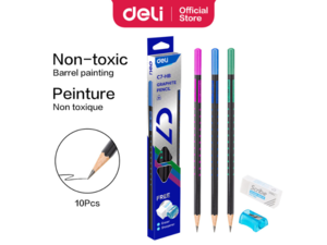 DELI GRAFITNE OLOVKE  TROUGAONE 1/10 METALIK + GUMICA I REZAČ GRATIS  EC7-HB