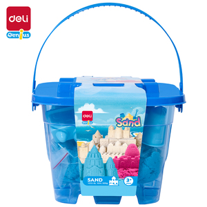 DELI KINETIČKI PESAK  U KANTICI SA 6 MODLI 500g PLAVI EY013-BL