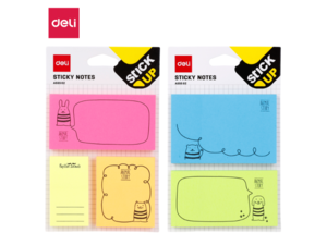 DELI STIKER BLOK  NEON, SET 50 LISTA MIX BOJE EA55502