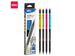 DELI GRAFITNE OLOVKE  SCRIBE 2B CRNE SA OJAČANIM JEZGROM 1/12 EC019-2B