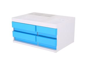 DELI STONI ORGANIZER  ABS, 4 FIOKE, 4 ODELJKA - PLAVI EZ25030