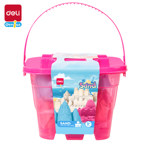DELI KINETIČKI PESAK  U KANTICI SA 6 MODLI 500g PINK EY013-PK