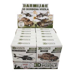 3D puzzle ARMIJA borbena vozila - Helikopter, tenk, dzip i avion