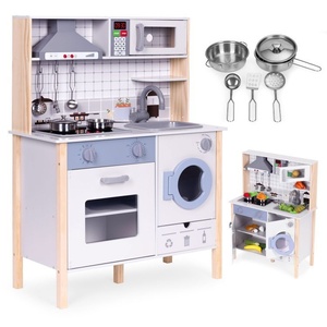 Eco Toys Drvena kuhinja za decu sa zvukovima, led svetlom,rernom,mašinom i kuhinjskim priborom TL403005