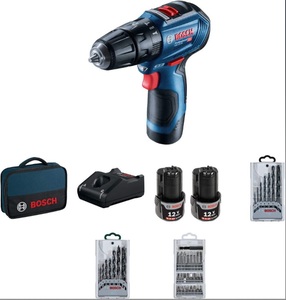 BOSCH GSB 12V-30 akumulatorska bušilica-odvijač + 39 delni set pribora (2 x 2,0 Ah)
