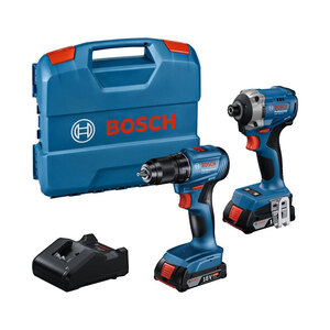 BOSCH Professional set aku alata GDX 18V-285 akumulatorski udarni odvrtač-odvrtač + GSR 185-LI akumulatorska bušilica-odvrtač (2x2.0Ah akumulator, punjač GAL 18V-20, kofer)