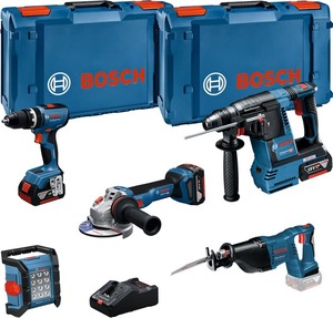 BOSCH Professional set alata GSB 18V-65 + GBH 18V-26 + GWS 18V-11 + GSA 18V-LI + GLI 18V-1200 C + 3x5.0Ah baterija + GAL brzi punjač 0615A5007S