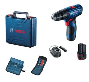 BOSCH Professional aku bušilica-odvijač GSB 120-LI + 2xGBA 12 V / 2.0 Ah + punjač GAL 1210 CV + 23 kom set bitova i burgija + kofer