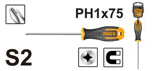 INGCO Odvijač PHILLIPS PH1X75mm HS68PH1075