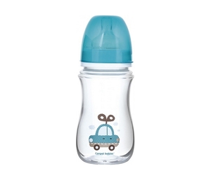 Canpol Babies Flasica 240Ml široki vrat, Antikolik - Easy Start- Exotic Animals Blue