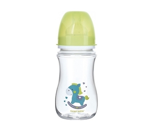 Canpol Babies Flasica 240Ml široki vrat, Antikolik - Easy Start- Exotic Animals Green
