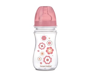 Canpol Babies Flasica Siroki Vrat,Antikolik 35/217 Easy Start - Newborn Baby 240Ml Pink