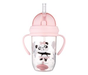 Canpol Babies Non-Spill sportska šolja Sa Slamcicom (Teg) 270Ml 56/606 Exotic Animals - Pink