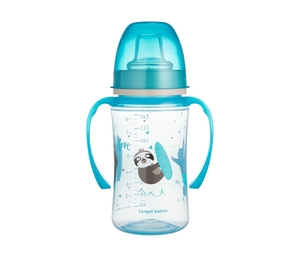 Canpol Babies šolja sa drškama koje svetle u mraku 6M+ "Exotic Animals" - 240Ml - Blue