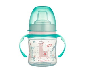 Canpol Babies šolja sa drškama koje svetle u mraku 6M+ "Exotic Animals" - 120Ml - Green